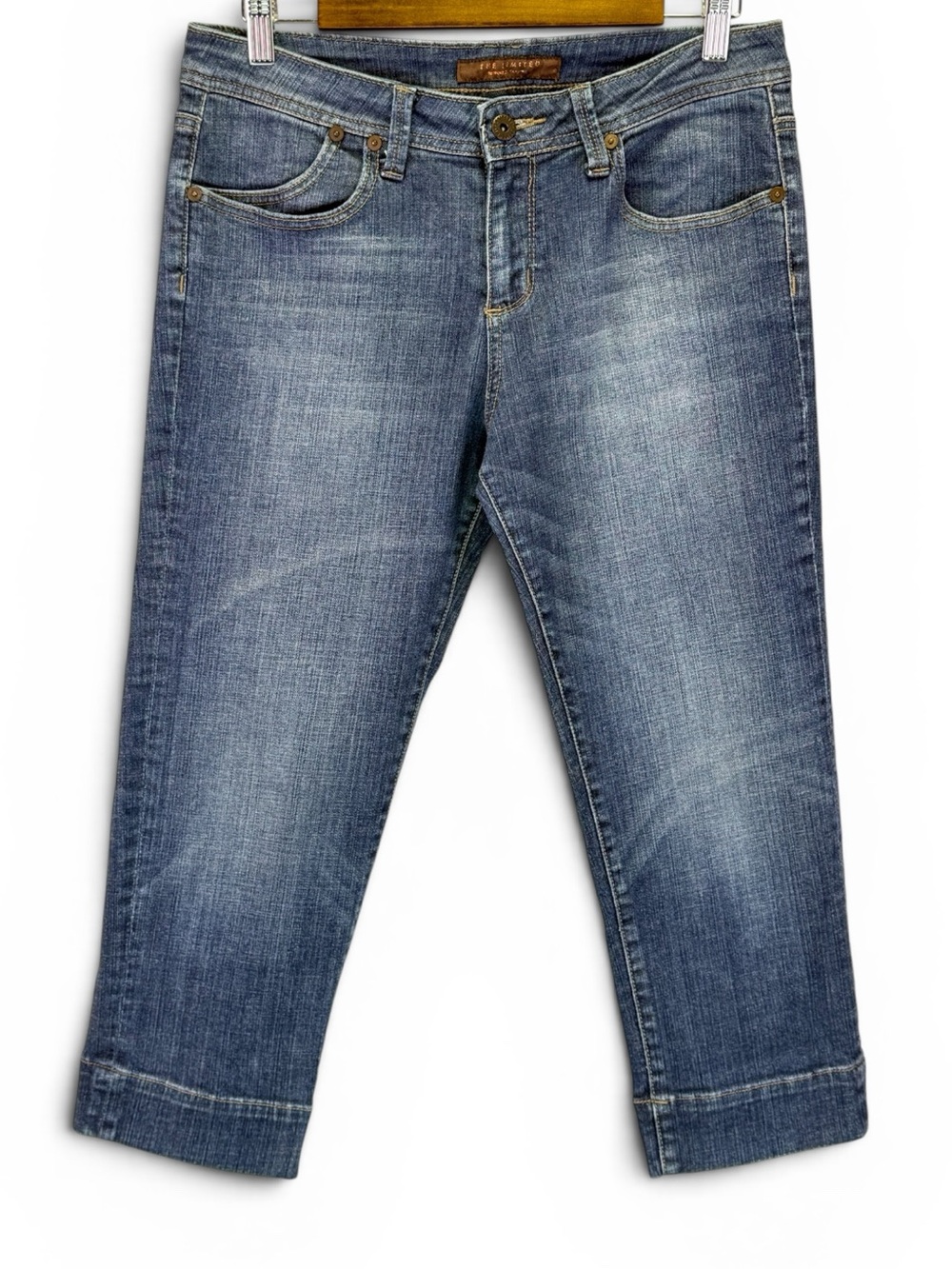 The Limited  Women's Denim Cropped Capri Blue‎ Medium Wash Jeans Size 8